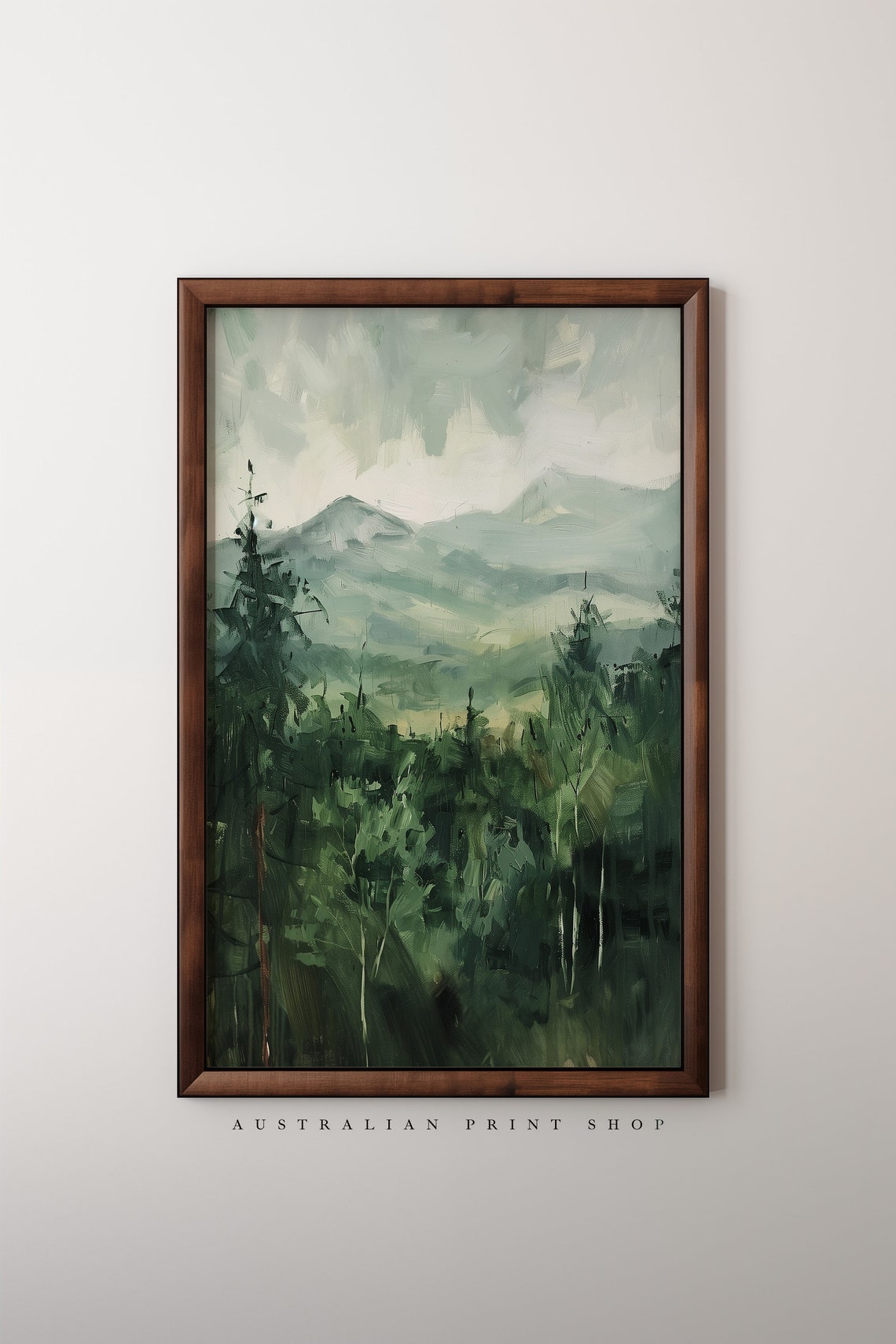 Moody Country Landscape Vintage Oil Painting Art Farmhouse Cottagecore Decor - Image 5