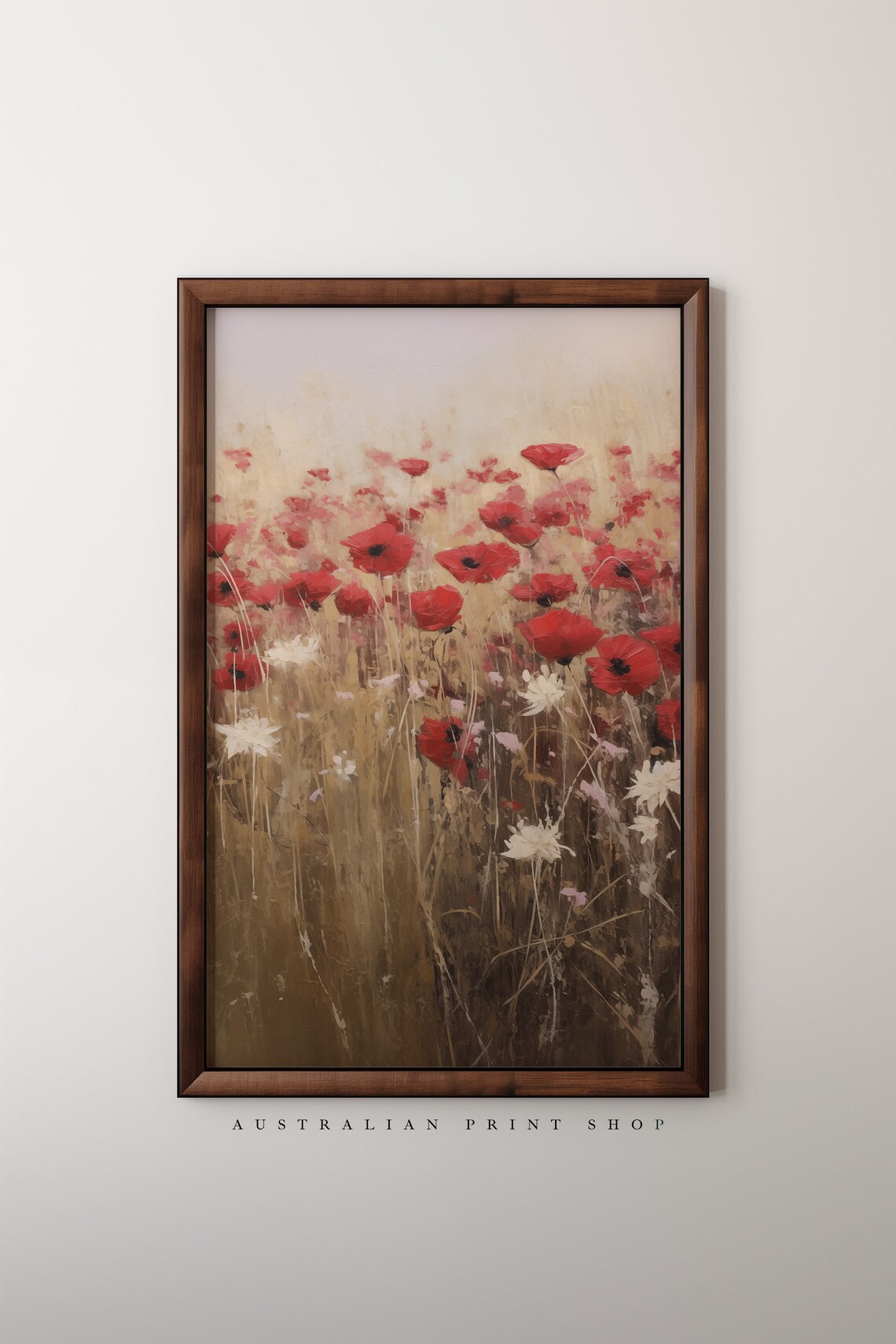 Red Poppy Flower Vintage Oil-Painting Style Art Print - Image 4