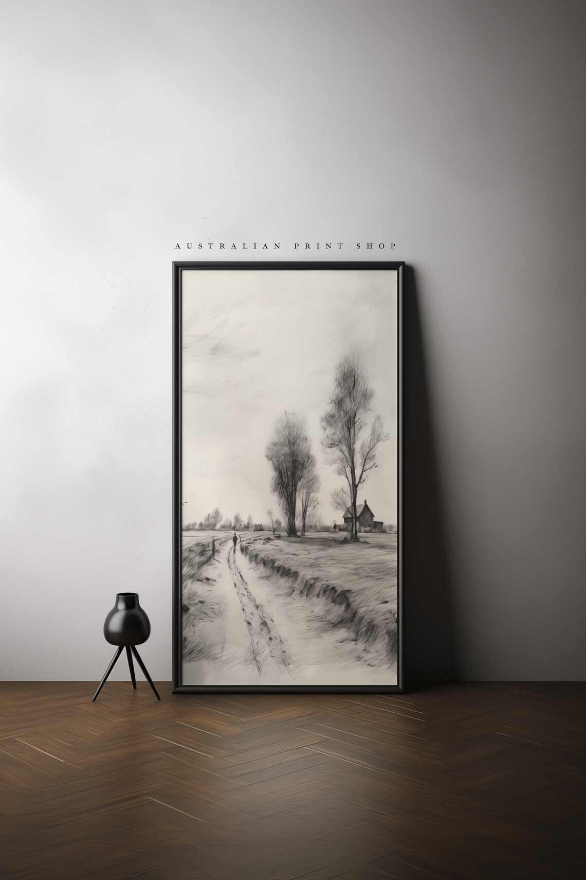 Vintage Neutral Farmhouse Sketch, Outback Australia - Image 4