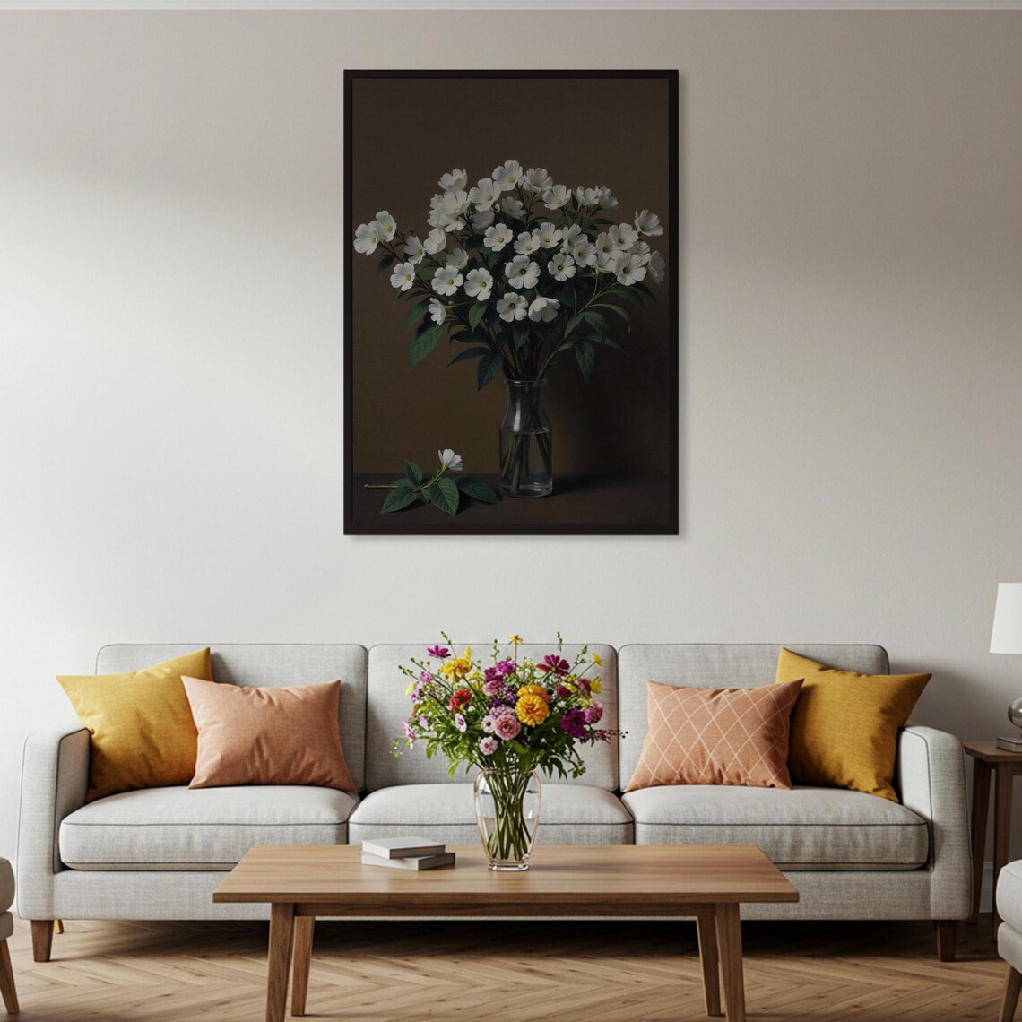White Flowers In Vase, Vintage Botanical Still Life - Image 4