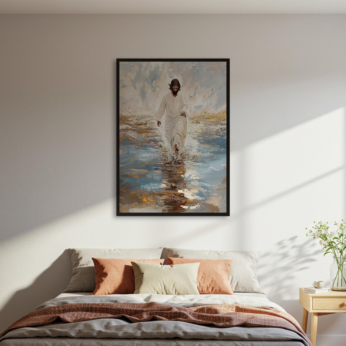 Jesus Walking On Water, Spiritual Faith Painting