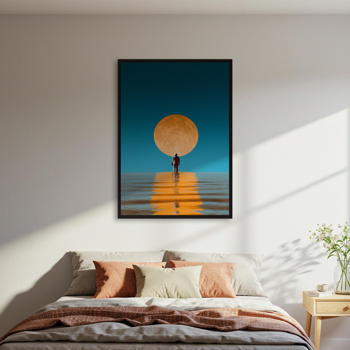 Astronaut On Water, Surreal Landscape Poster