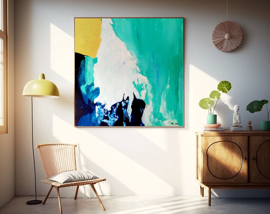 Abstract Gold Painting Art Print, Contemporary Decor