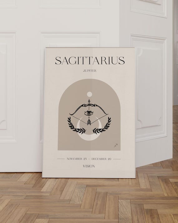 Sagittarius Zodiac Sign Boho Art Print