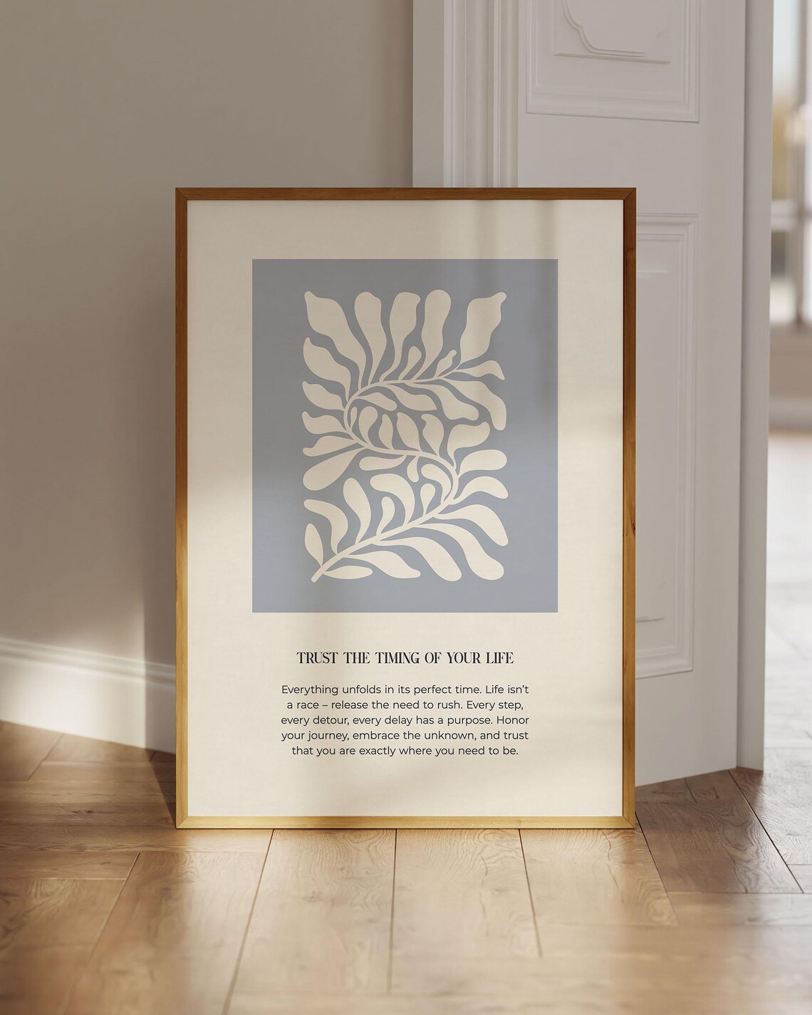 Trust The Timing Of Your Life Quote Poster, Modern