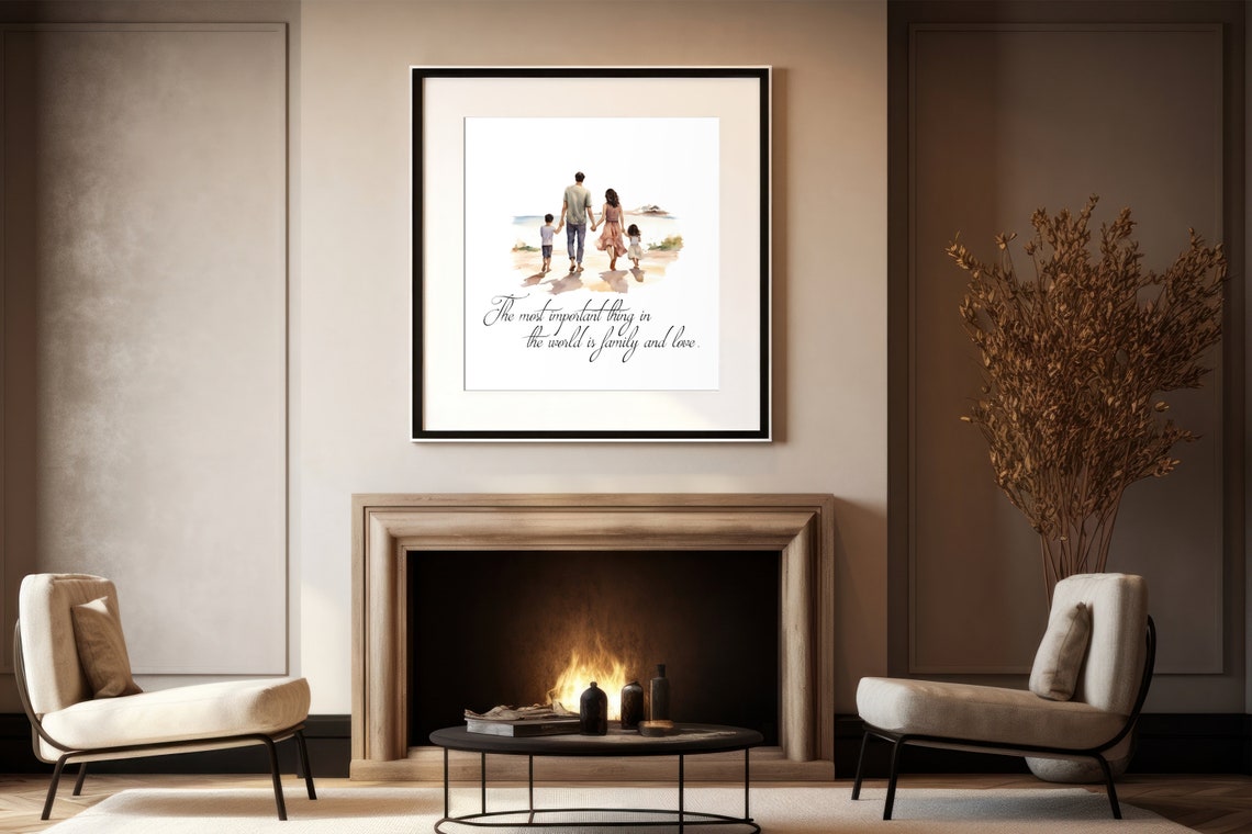 1home Family Sign The Most Important Thing In The World Is Family And Love Family Room Decor Wall Art Family Sign Quote Print - Image 2