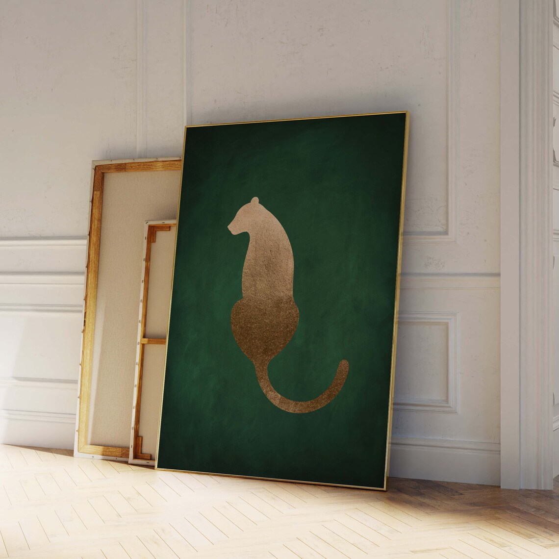 Green and Gold Leopard Art Print, Maximalist Decor - Image 2