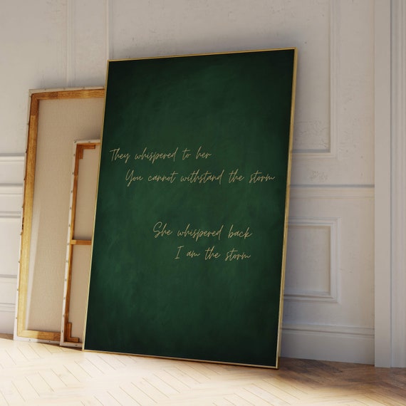 I Am The Storm Quote Poster, Trendy Office Decor