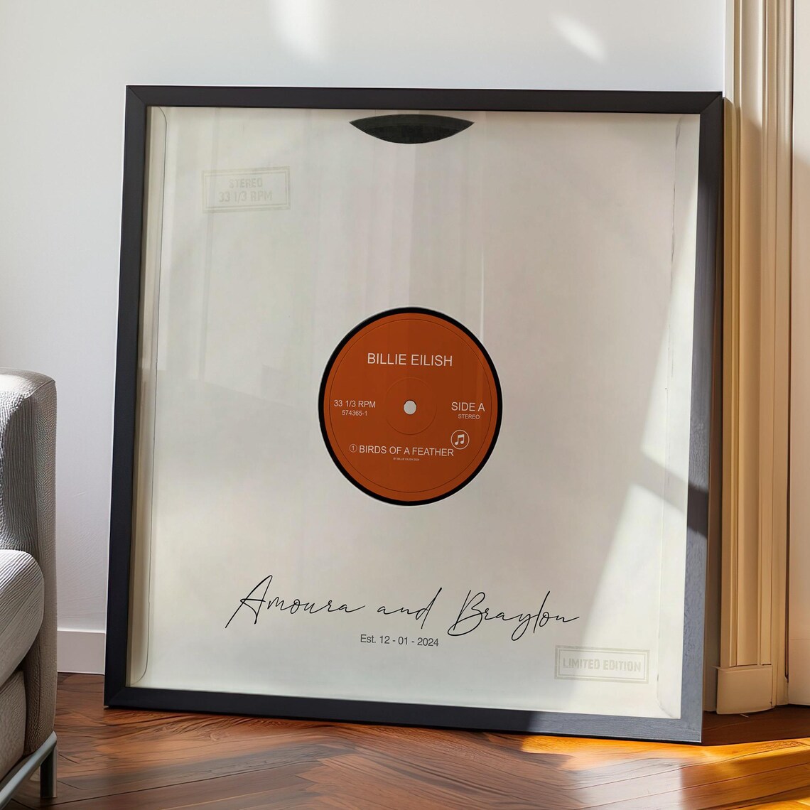 Custom Record Vinyl Song Square - Anniversary Gift