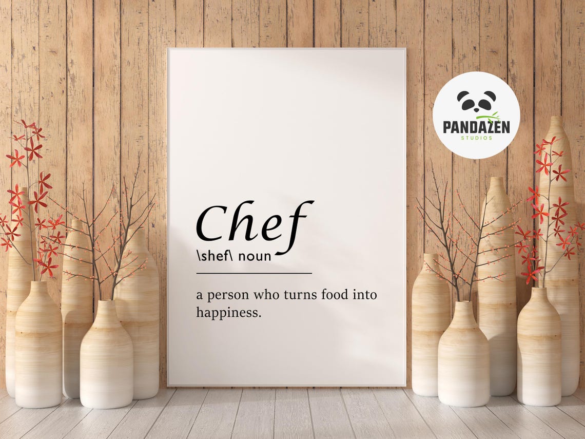 Chef Definition Turns Food Into Happiness Kitchen Gift Poster - Image 5