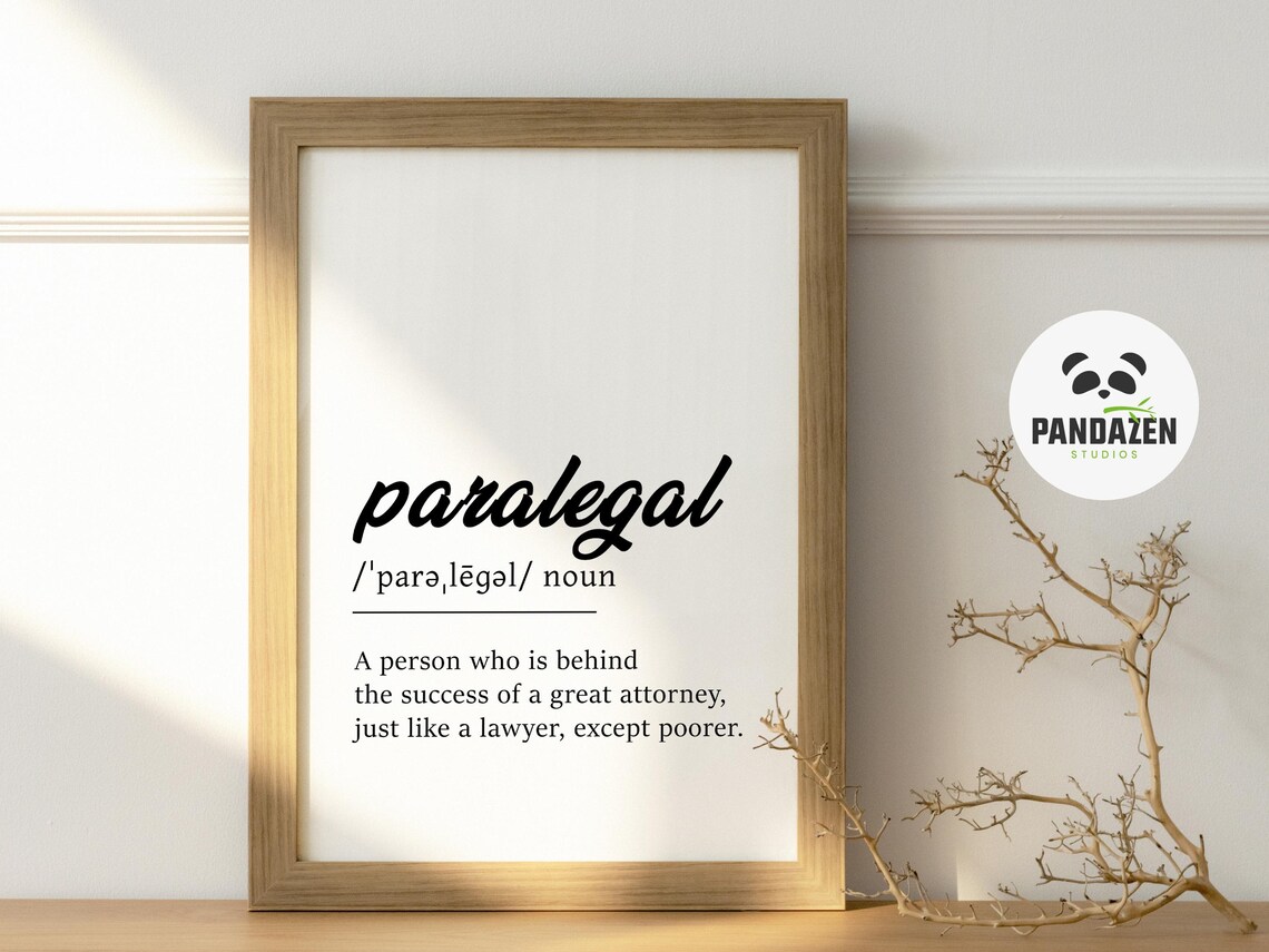 Paralegal Definition Funny Legal Assistant Art Print - Image 3