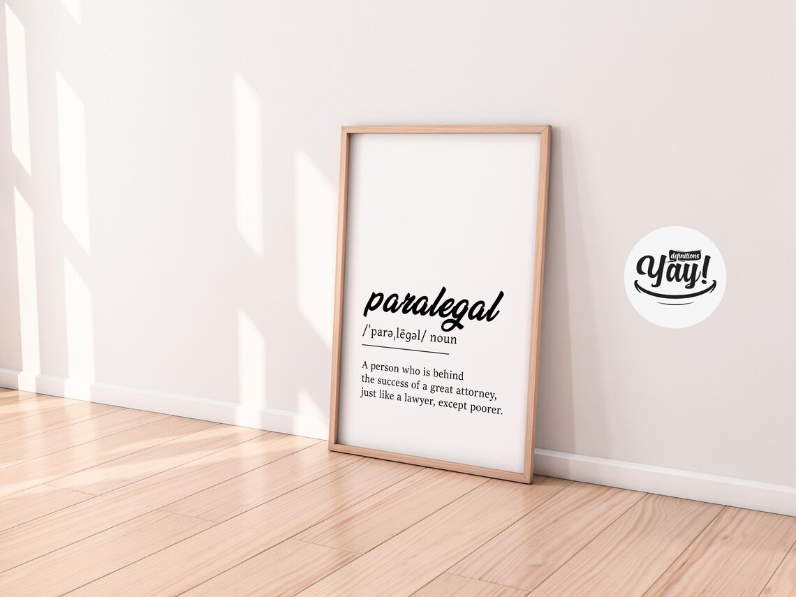 Paralegal Definition Funny Legal Assistant Art Print - Image 4