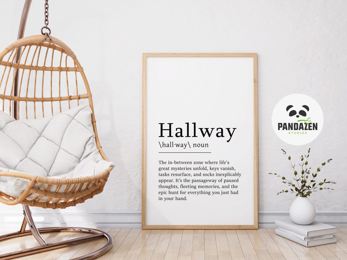 Hallway Definition Lost Keys Socks Funny Home Dictionary Poster - Image 3