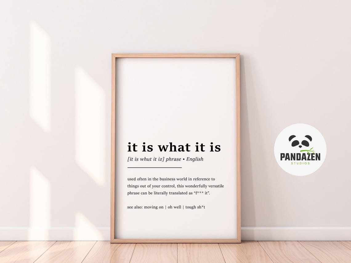 It Is What It Is Funny Business Phrase Dictionary Definition Poster - Image 2