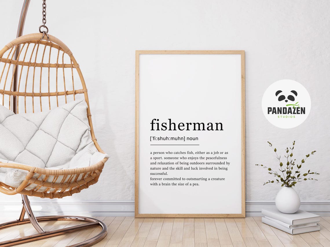 Fisherman Definition Peacefulness Outdoors Funny Dictionary Poster - Image 5