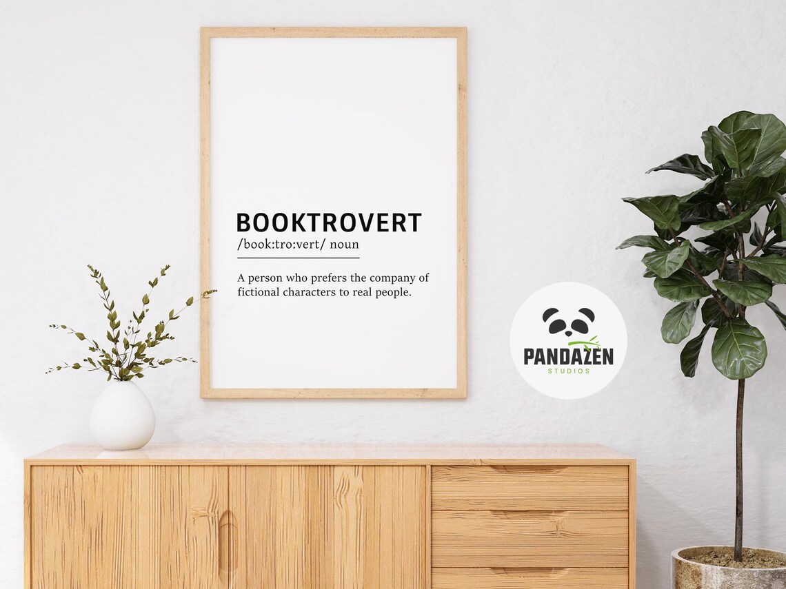 Booktrovert Definition Funny Typography Print Gift for Book Lovers and Readers - Image 7