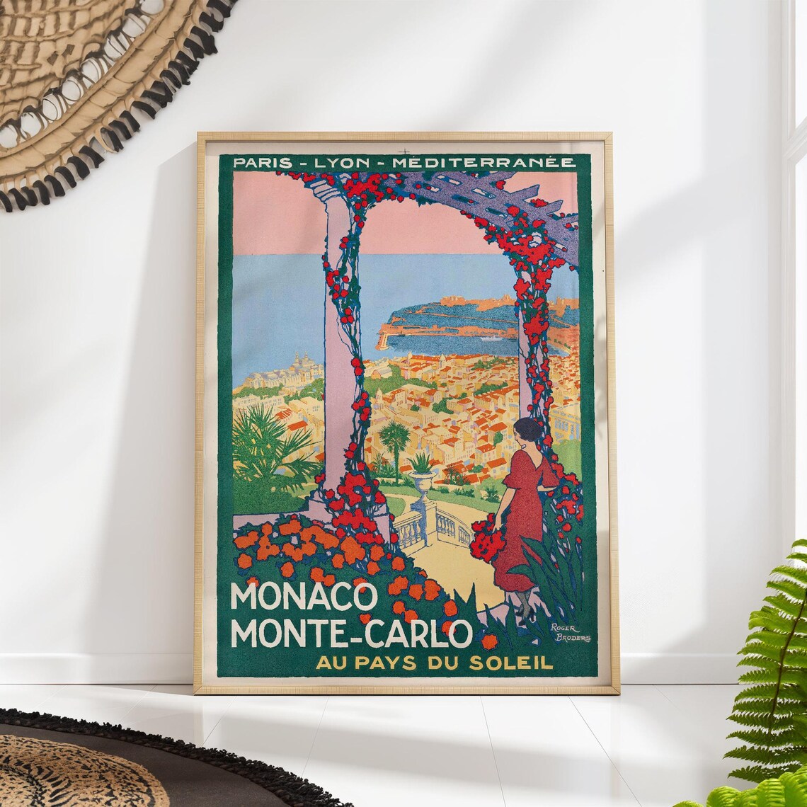 Monaco Monte Carlo Vintage French Riviera Travel Poster