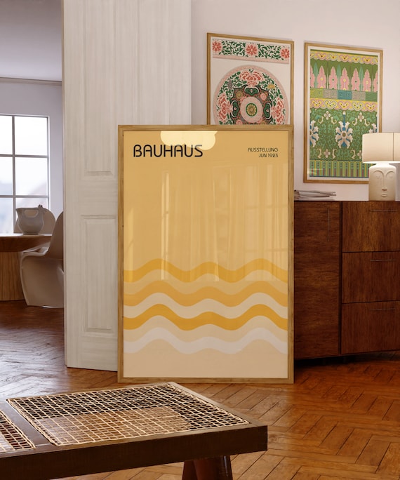 Bauhaus Exhibition Poster - Minimalist Wavy Art