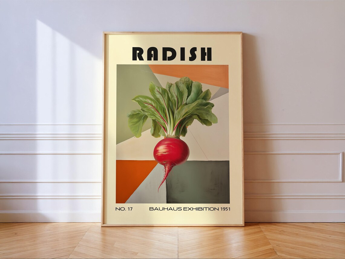 Radish Decorative Kitchen Vintage Poster Print