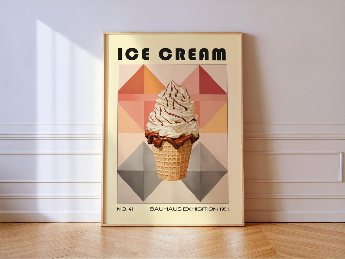 Ice Cream Bauhaus Vintage Kitchen Art Print