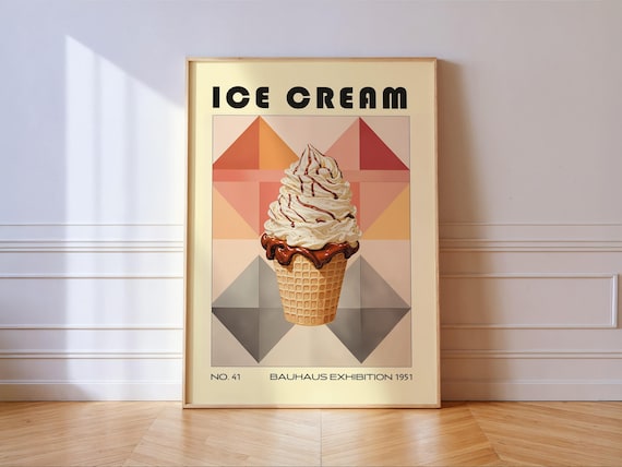 Ice Cream Bauhaus Vintage Kitchen Art Print