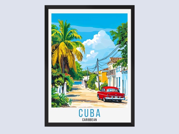 Travel Poster Caribbean Wall Art Home Decor Gift