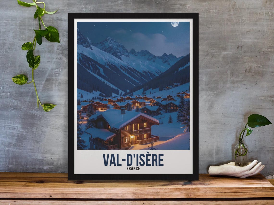 Val Disre France Travel Print Val Disre Poster Val Disre Wall Art Ski Resort Poster France Ski Resort Poster Val Disre Print