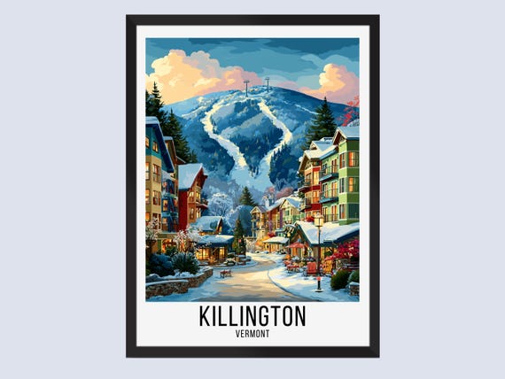 Killington Vermont Travel Poster Print Wall Art Gift Ski