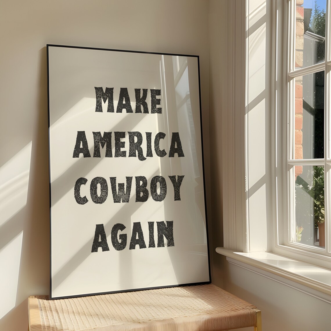 Make America Cowboy Again Vintage Western Art Print
