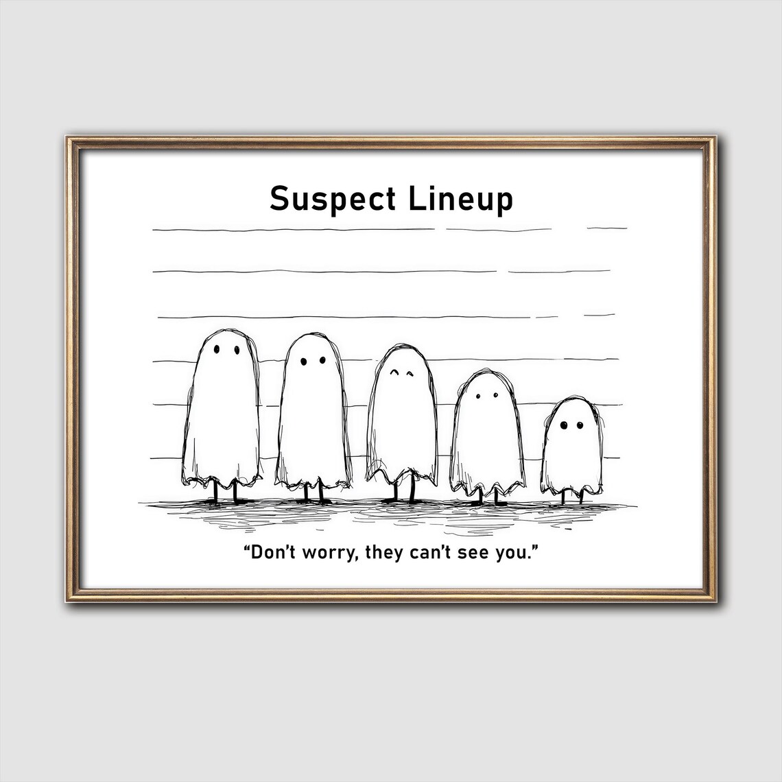 Lineup Print, Halloween Humor Poster Print