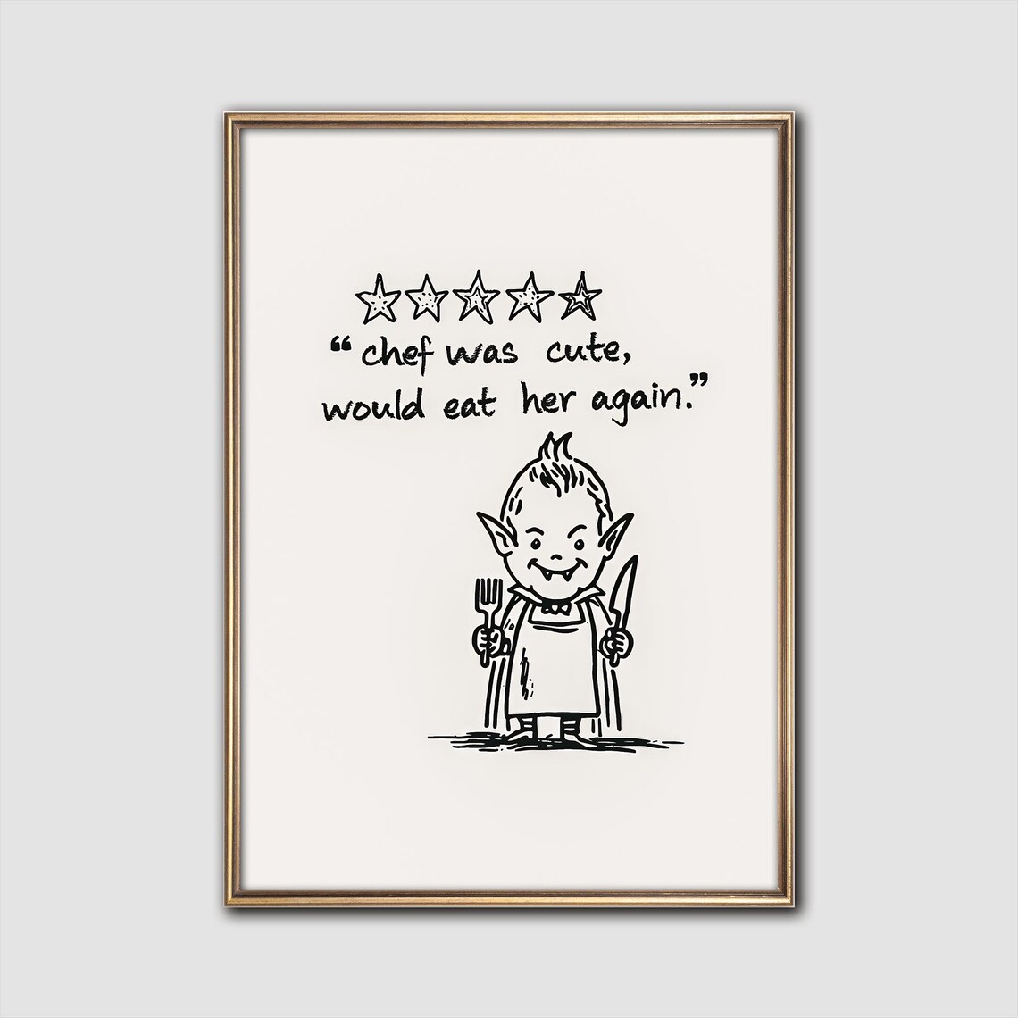 Chef Was Cute Art Print Dark Humor Halloween Decor