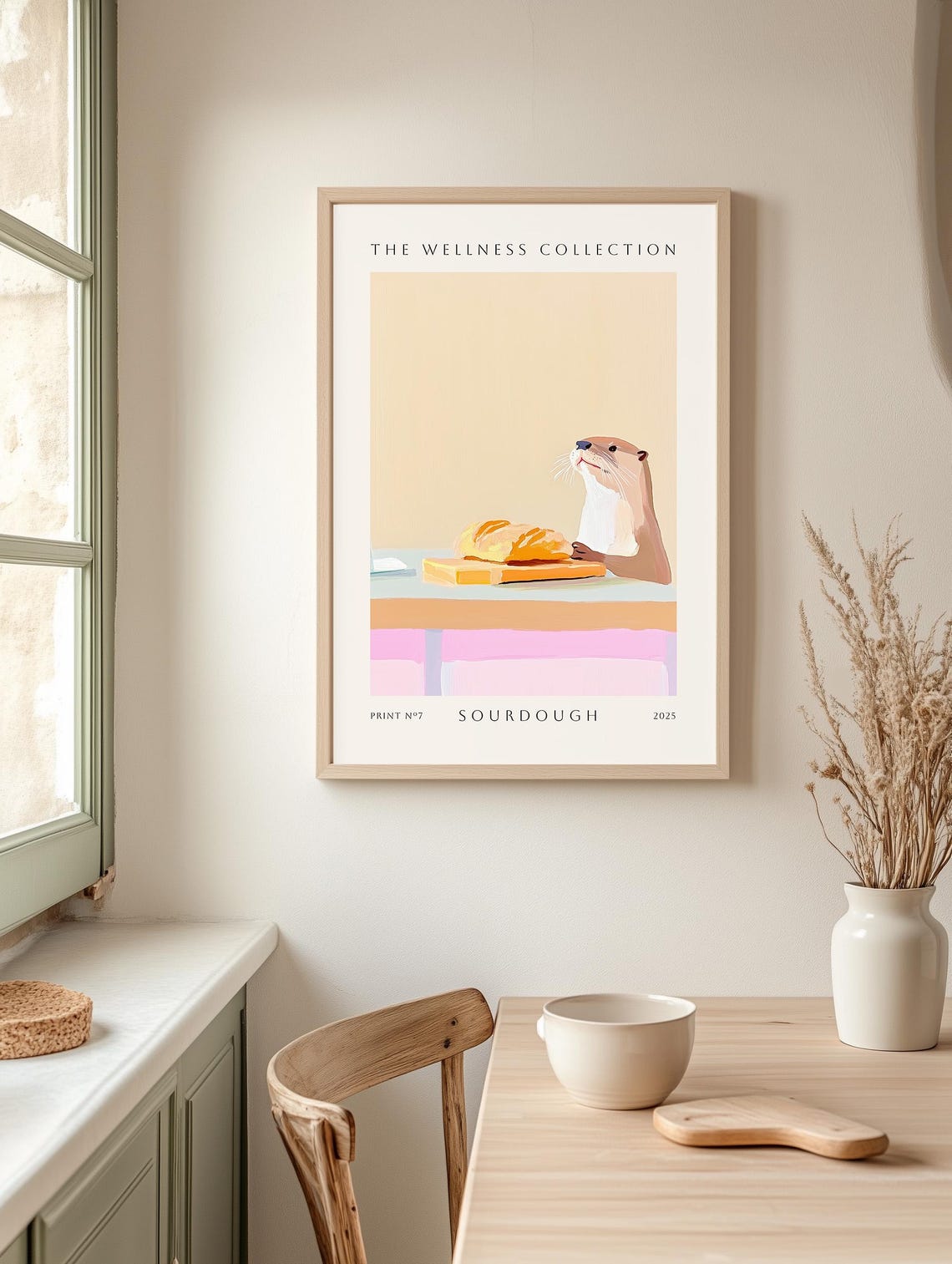 Otter Enjoying Sourdough Bread Wellness Collection Funny Poster - Image 2