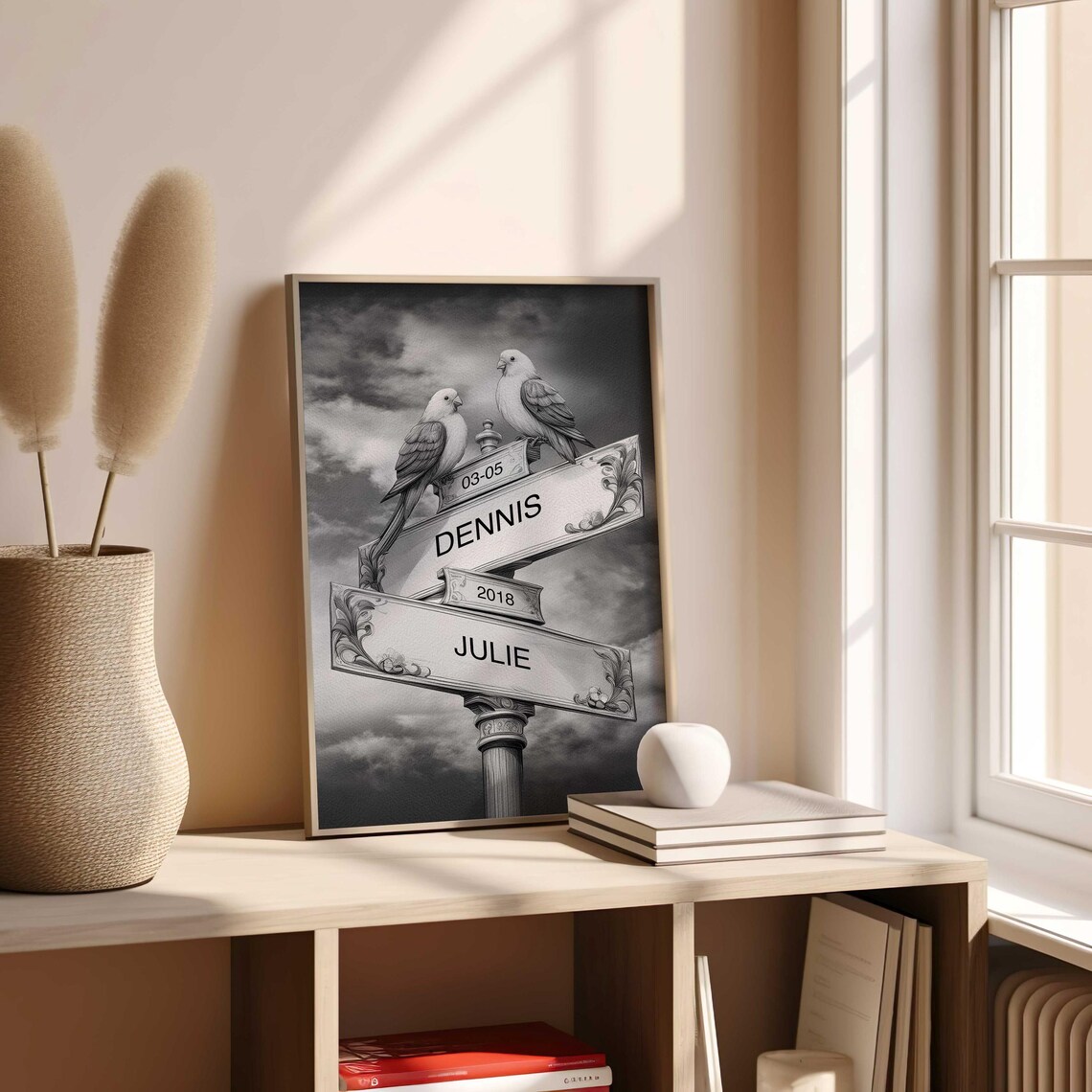 Custom Black White Street Sign, Romantic Gift For Couples - Image 2