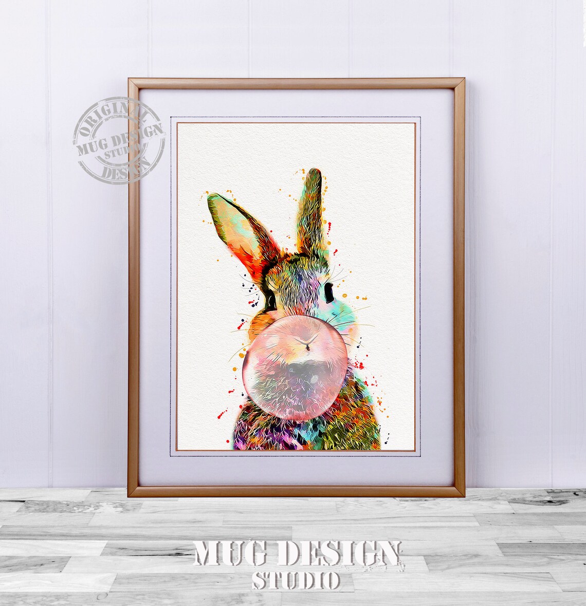 Happy Rabbit And Bubblegum Pop, Rabbit Illustration - Image 3