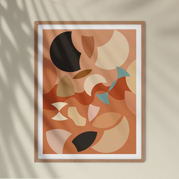 Geometric Wall Art Mid Century Modern Abstract Art Print Colorful Minimalist Home Decor Perfect New Home Present