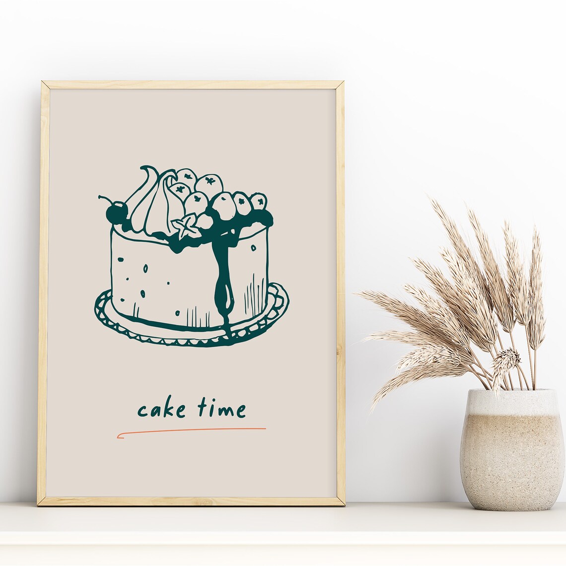 Cake Dessert, Modern Style Kitchen Decor Poster - Image 3