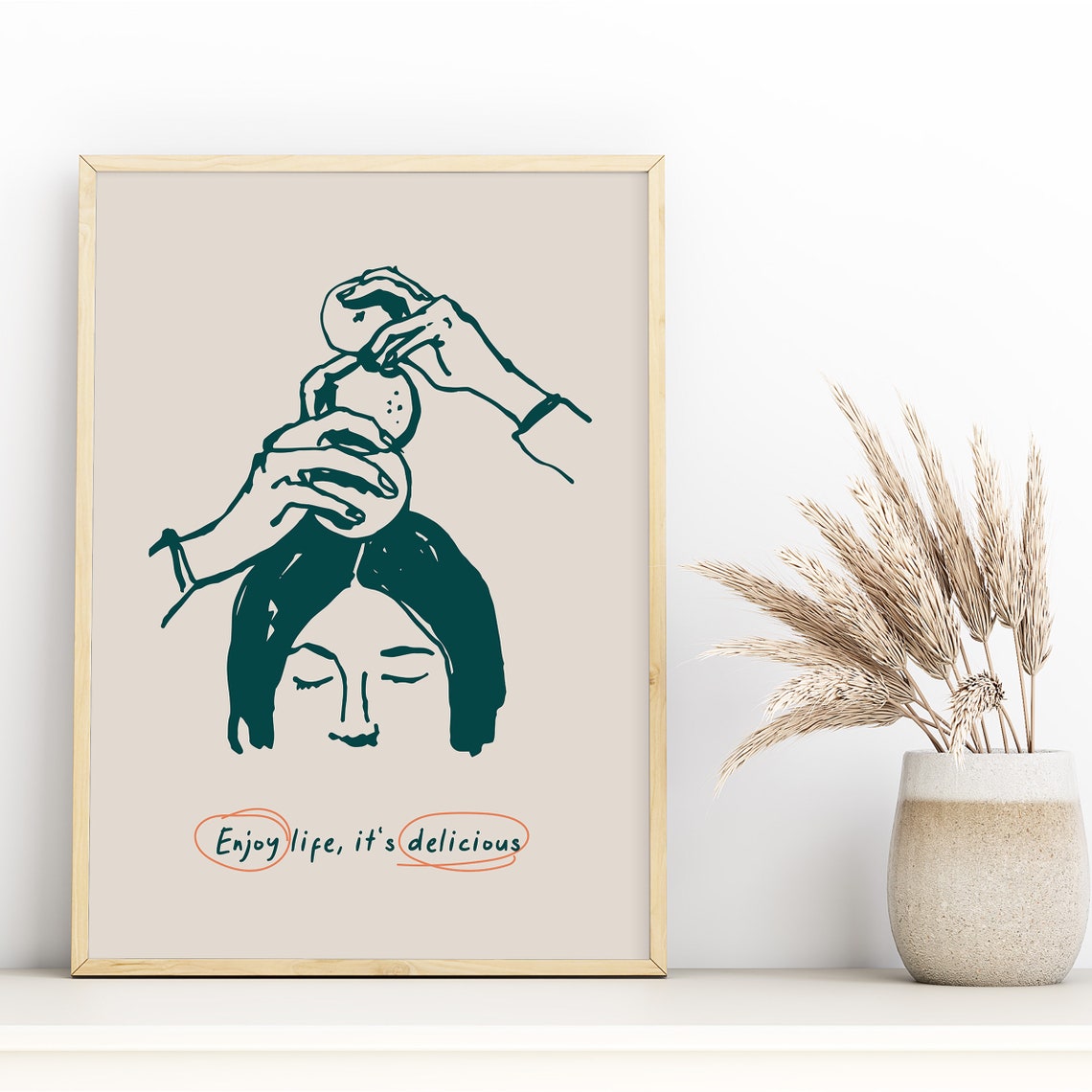 Fruit Food Girl Poster Print, Modern Kitchen Decor - Image 2