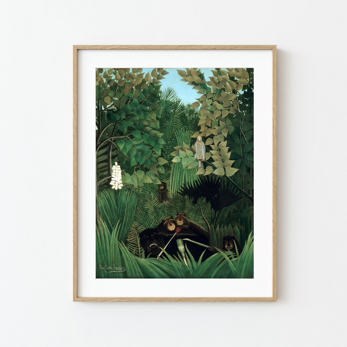 Henri Rousseau Merry Jesters Jungle Monkeys Parrot Art Poster - Image 2