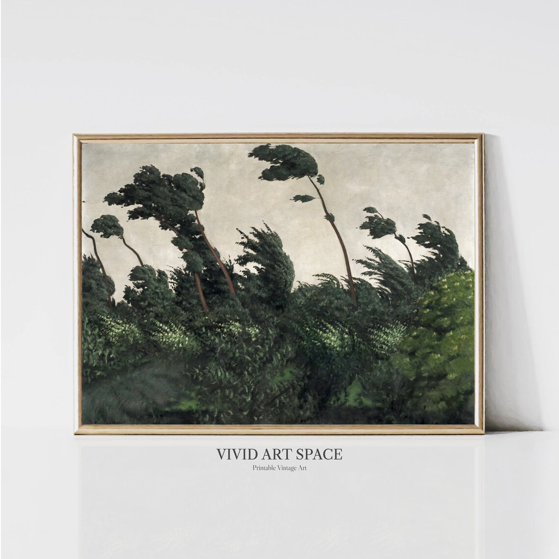 The Wind Vintage Landscape Art Print, Rustic Farmhouse