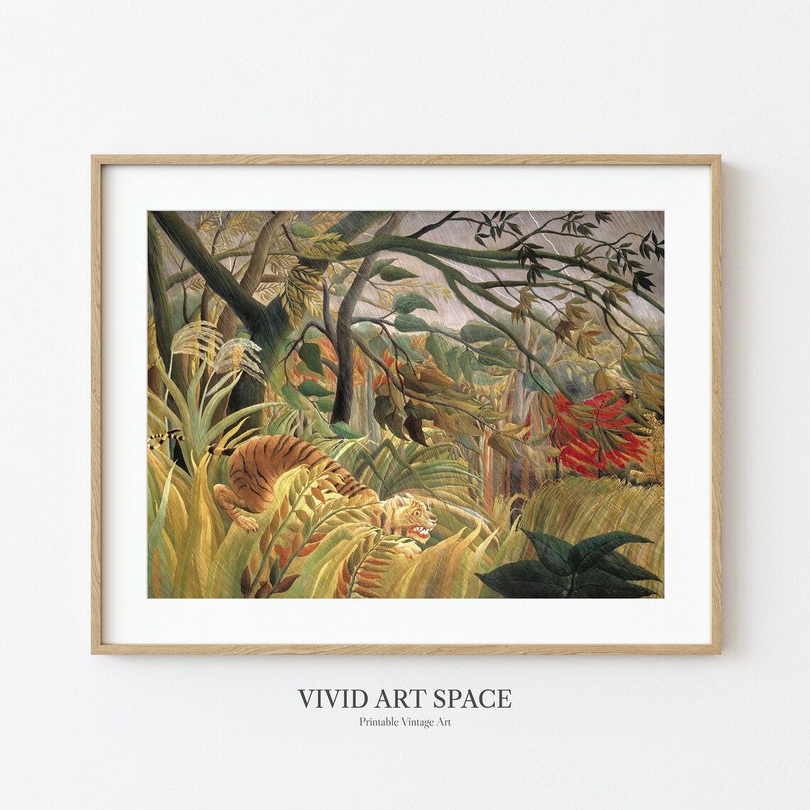 Tiger in a Tropical Storm by Henri Rousseau Jungle Art Poster - Image 2