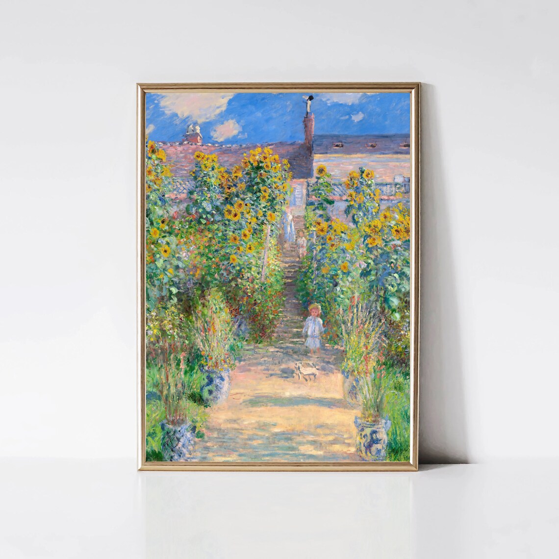 Claude Monet Garden At Vetheuil Art Print