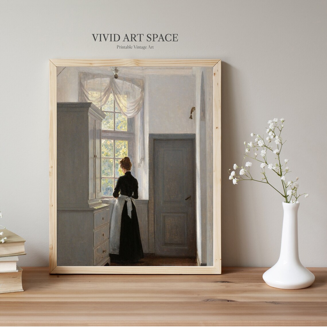 Dream Window Vintage Woman Portrait Art Print - Image 2