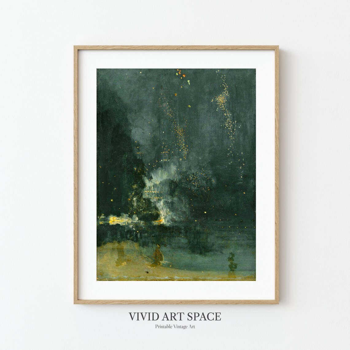 Nocturne In Black And Gold Falling Rocket Art Print - Image 3