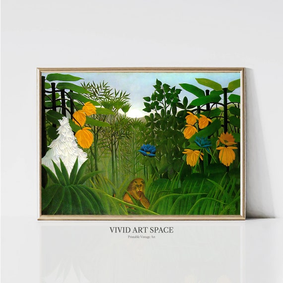 Henri Rousseau Repast of the Lion Dreamlike Jungle Scene Art Print