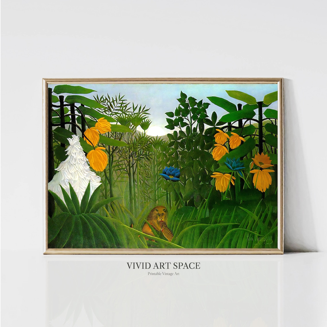 Henri Rousseau Repast of the Lion Dreamlike Jungle Scene Art Print