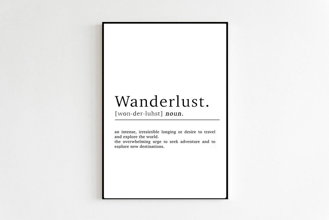 Wanderlust Definition Dictionary-Style Travel Typography Print
