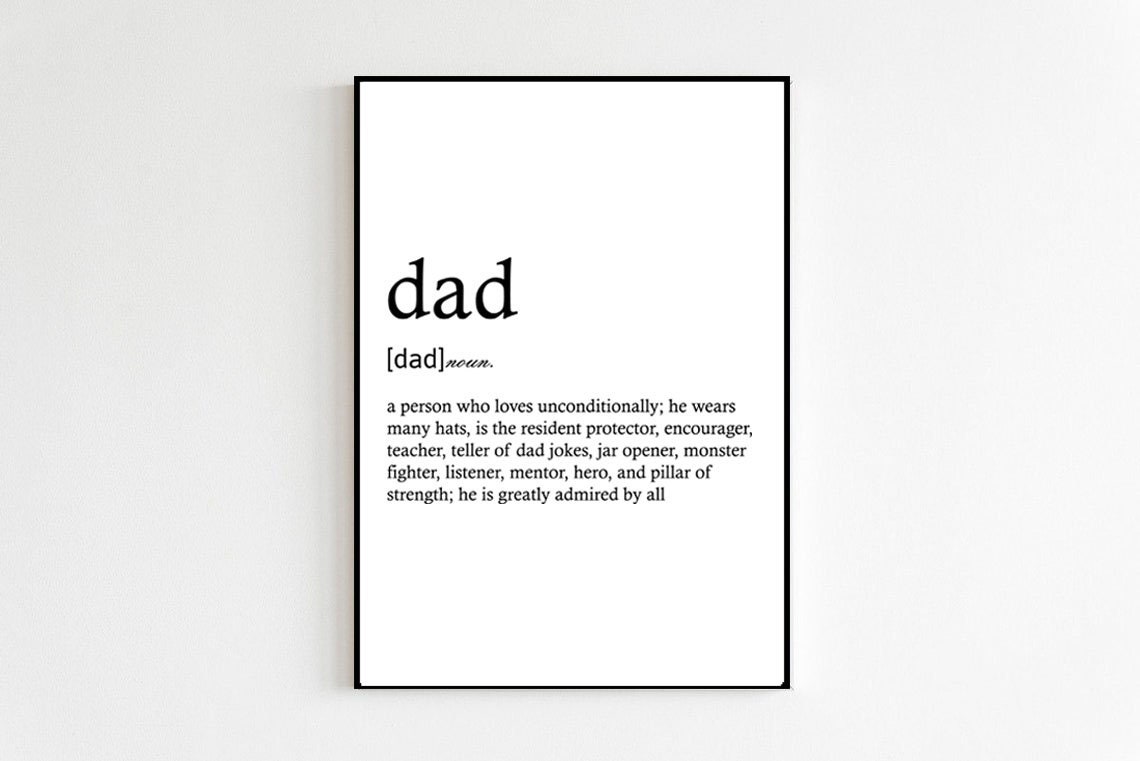 Dad Definition Dictionary Style Father's Day Gift Quote Poster