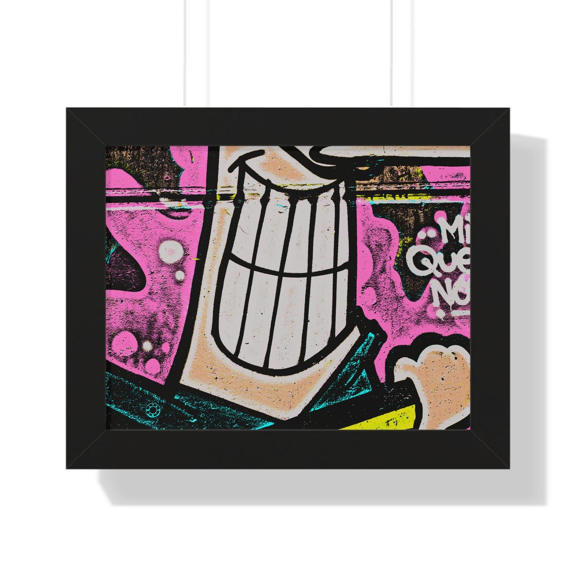 Cheerful Smiling Cartoon Character Graffiti Art Framed Poster