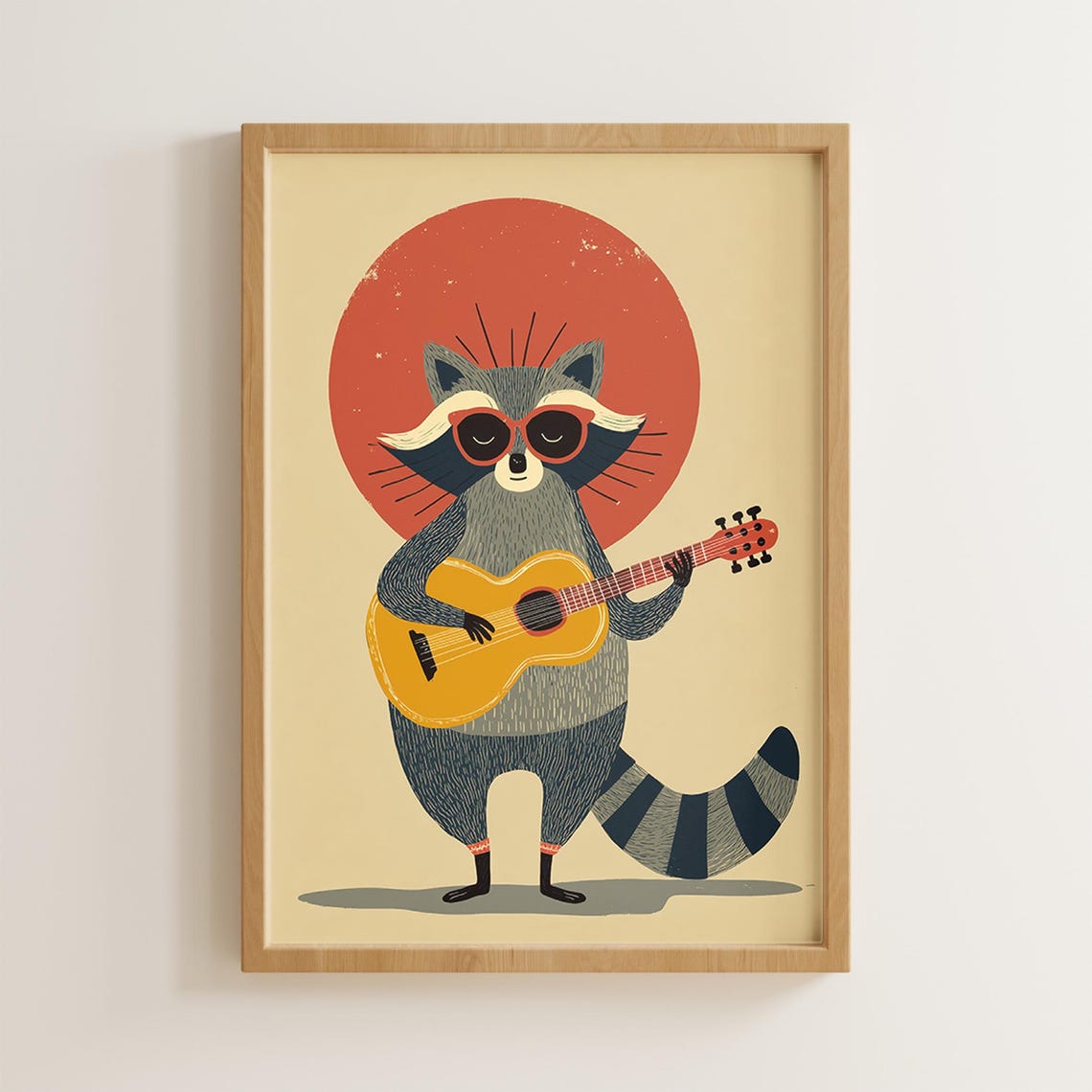 Nursery Wall Art Print Raccoon With Sunglasses