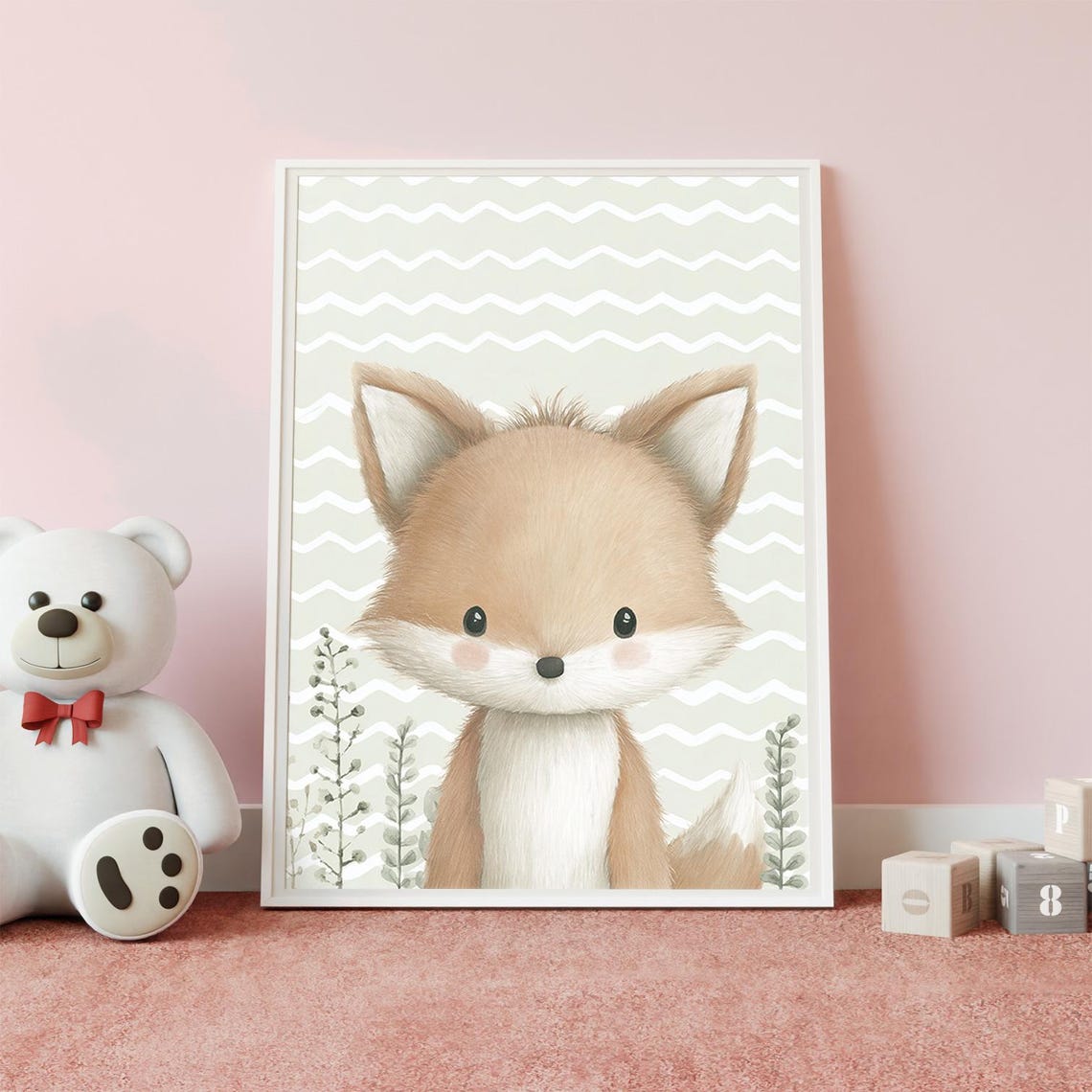 Nursery Wall Art Cute Fox Illustration